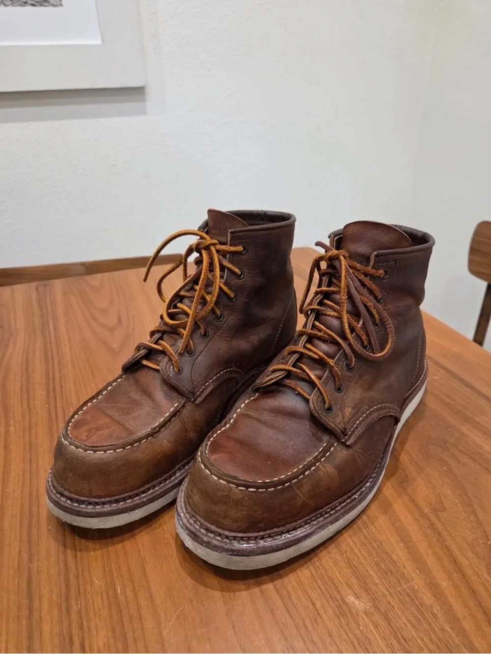 Red Wing Classic 1907 Moc Toe Boot for Men, Size 11 - Copper Rough & Tough